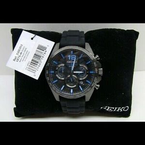 Seiko Chronograph Quartz Black Dial Men's Watch